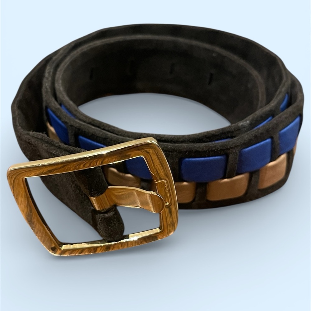 Stylish Leather & Suede Black and Blue women's Belt